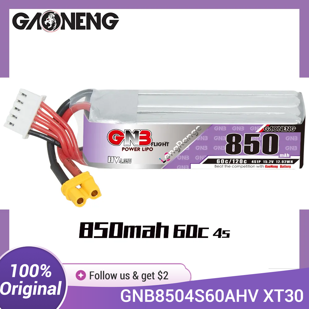 Drone Battery Li-Ion - GAONENG GNB LiPo-batterij 850mAh 4S 15,2V