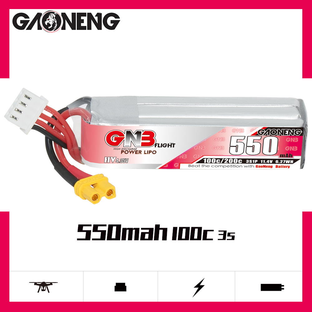 GNB HV 11.4V 550mAh 100C/200C  - Drone Battery 3S recensie en prijs